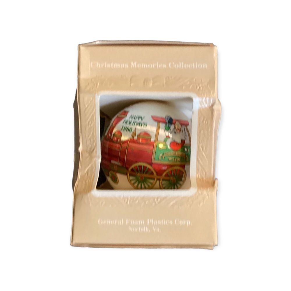 Vintage Happy Holidays 1986 Unbreakable Christmas Ornament